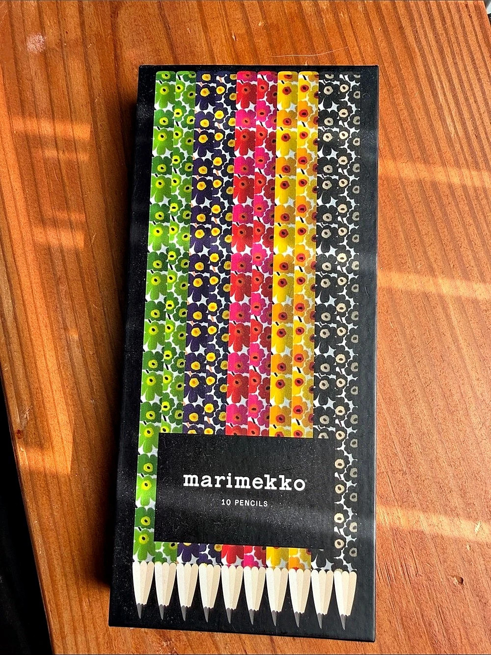 Marimekko Unikko Pencils Set Floral Multicolor NWT